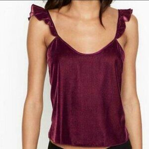 VICTORIA'S SECRET | Velvet Ruffle Cami Tank Top | Sz. XS